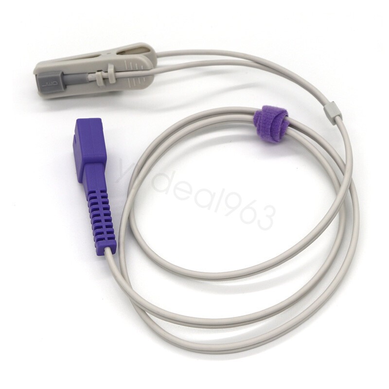 Fit For N-65,N-85 Oximax Spo2 Sensor Oximeter Pulse Probe Ear Clip 9Pin Bag of 3