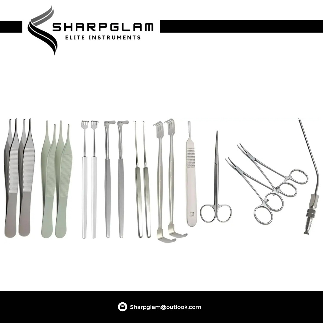 Sharpglam AV Fistula Surgery Instrument Set 30 Pcs Stainless Steel Tools.
