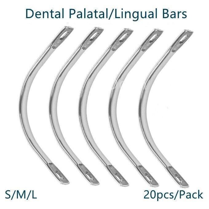 20Pcs/Bag Dental Instrument Palatal Bar/Lingual Bars Lower Upper Removable S/M/L