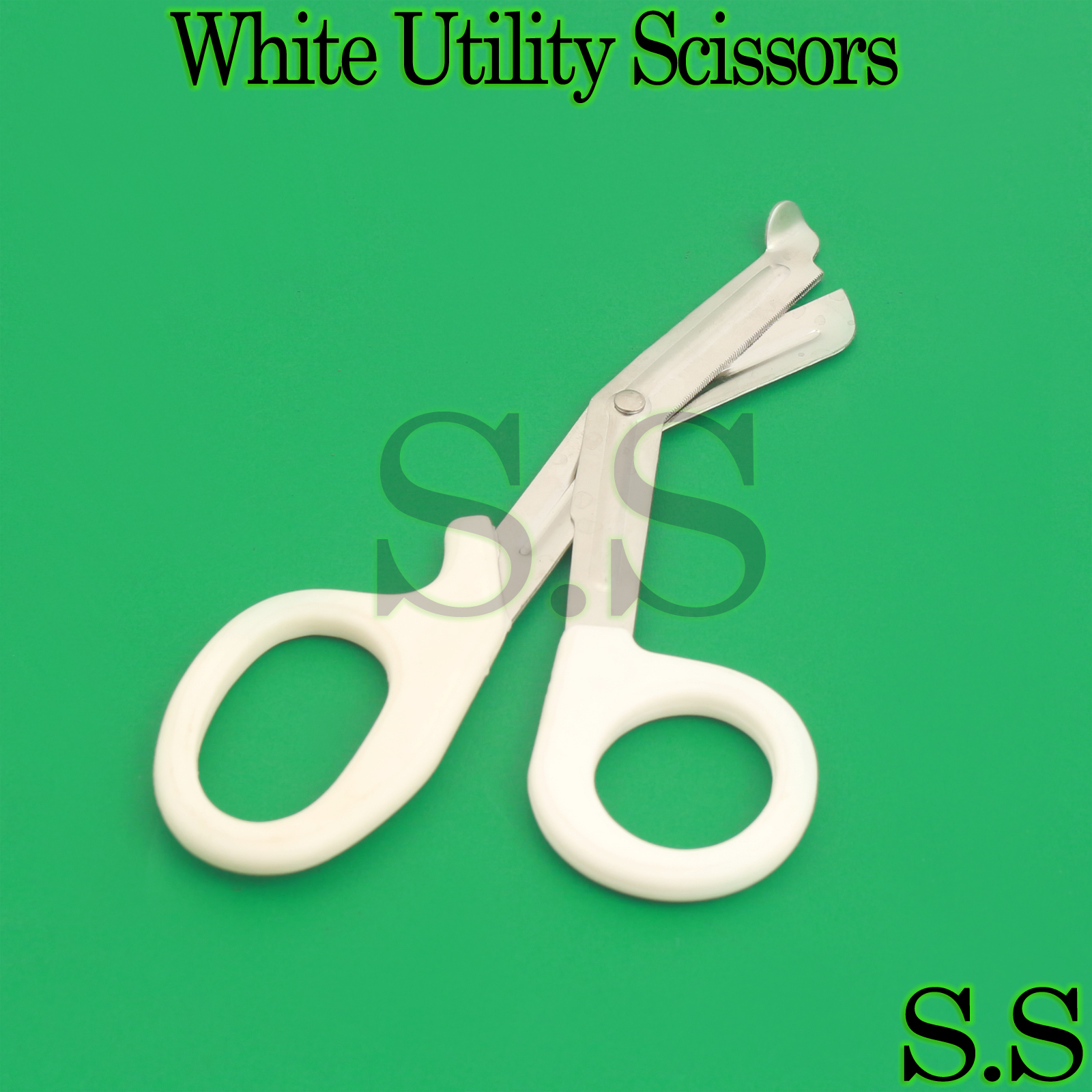 White Utility Scissors 7.25″ Multi-Purpose DIY EMS EMT Universal Shears