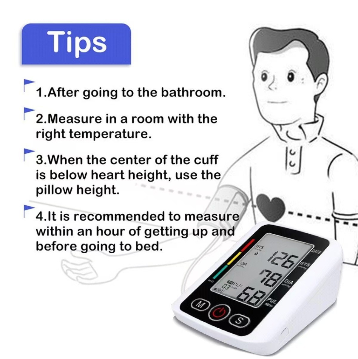 Automatic Arm Pulse Meter Voice Talking BPMachine Digital Blood Pressure Monitor