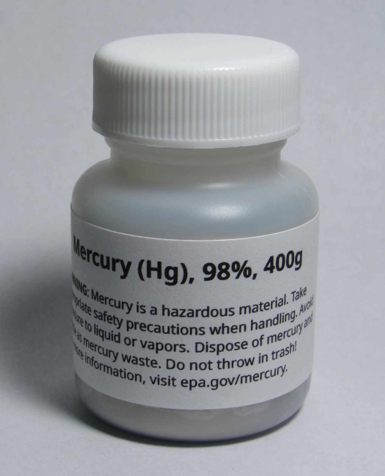 400g (14.1oz) 98% Mercury Metal / Elemental Mercury (Hg)