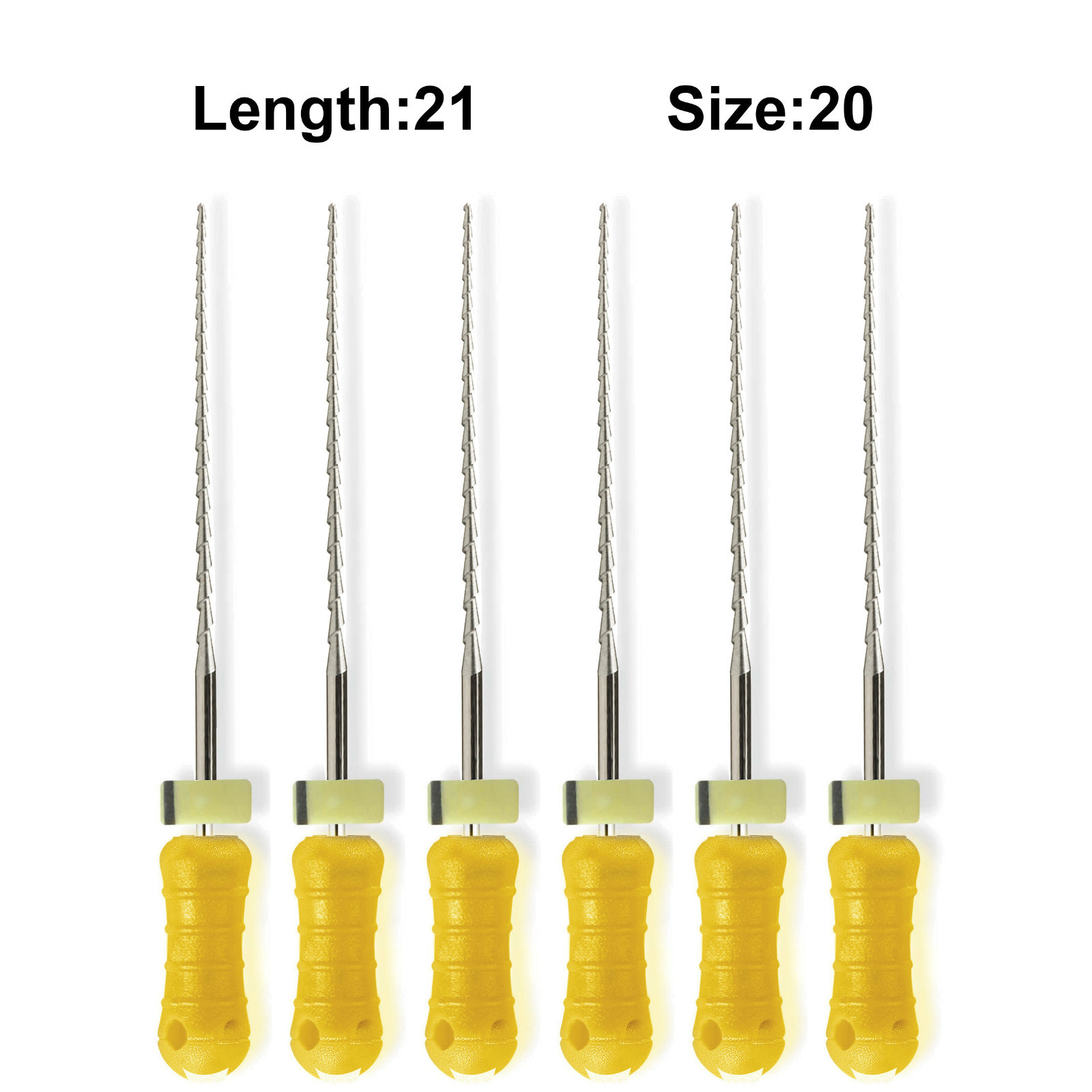 Sky Choice Hedstrom Files – 21 mm Length, Size 20 Yellow w/Rubber Stopper 6/Pkg
