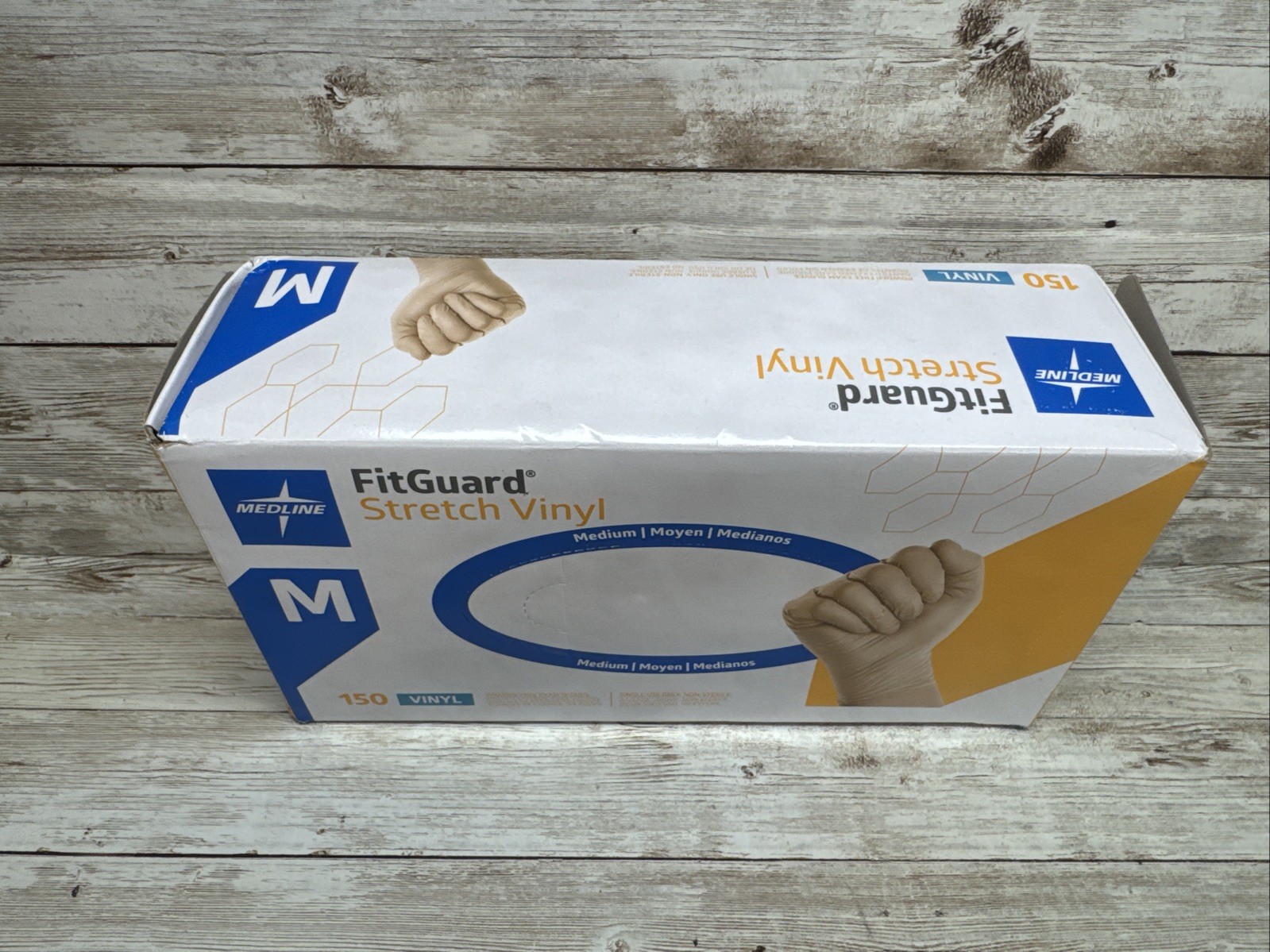 MEDLINE FITGUARD ES Stretch Vinyl Exam Gloves *1 Box* Size: MEDIUM *Manf: 02/24*