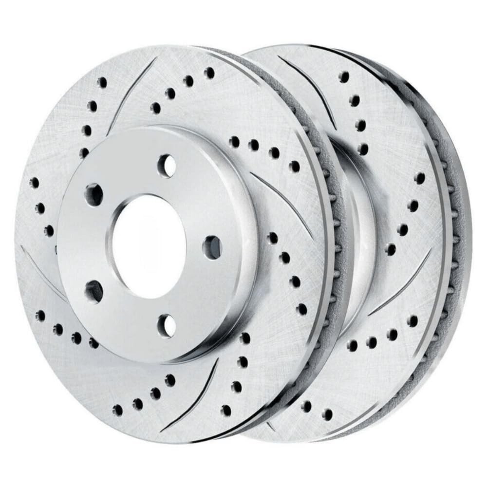 Disc Brake Rotor 2pcs Drilled Slotted Front Rear Jeep Liberty 2002-2007 13.8
