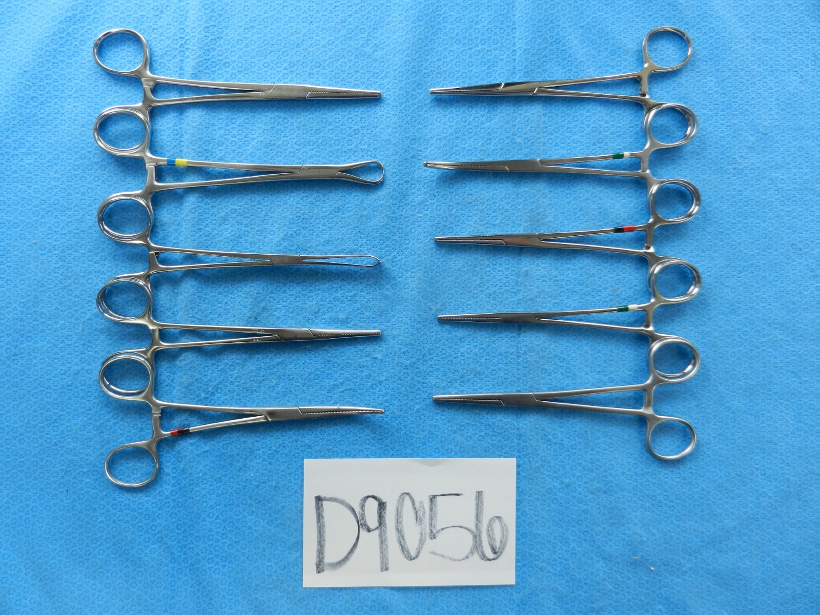 D9056 V. Mueller Weck Codman Lot of 10 Straight/Curved Forceps Approx. 16cm