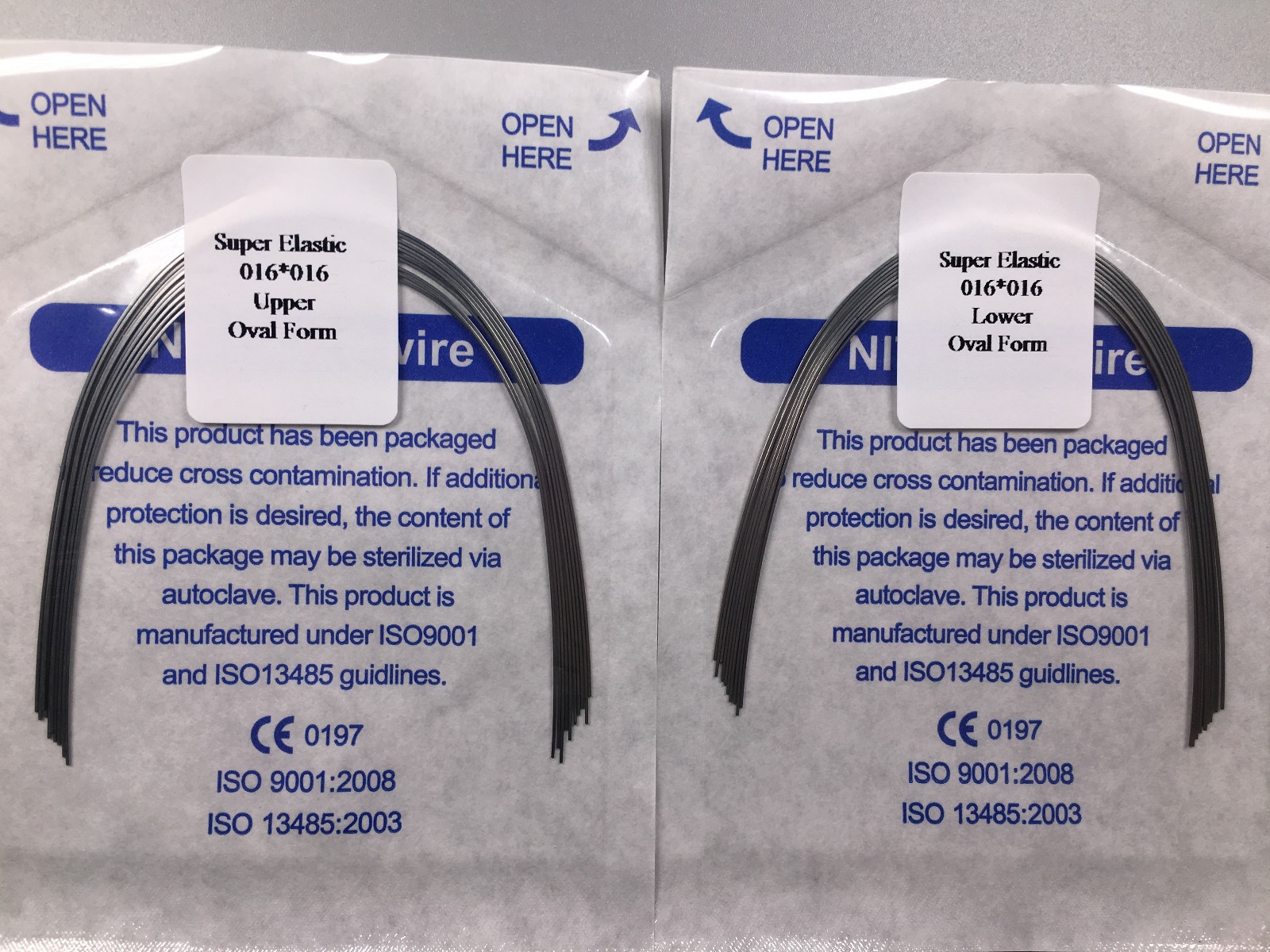 16×16 U/L Orthodontic Arch Wires Rectangular Niti Super Elastic Dental 10 Bags