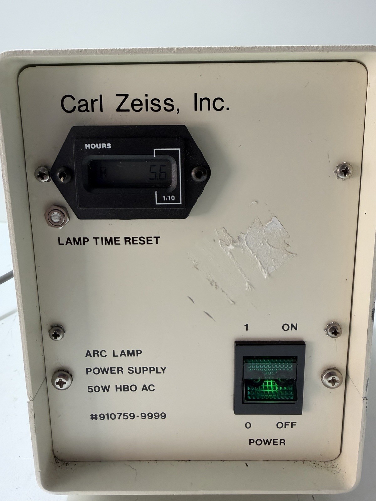 Carl Zeiss Microscope Arc Lamp Power Supply 50W HBO AC 910759-9999 Hg Mercury