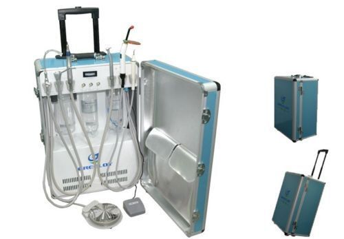Greeloy Dental Portable Unit Air Compressor+LED Curing Light+A Scaler 2H GU-P206