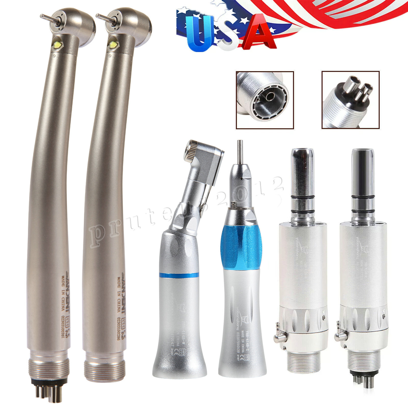 NSK Style Dental Pana Max LED High low Speed Handpiece Air Turbine kit 2/4 Hole
