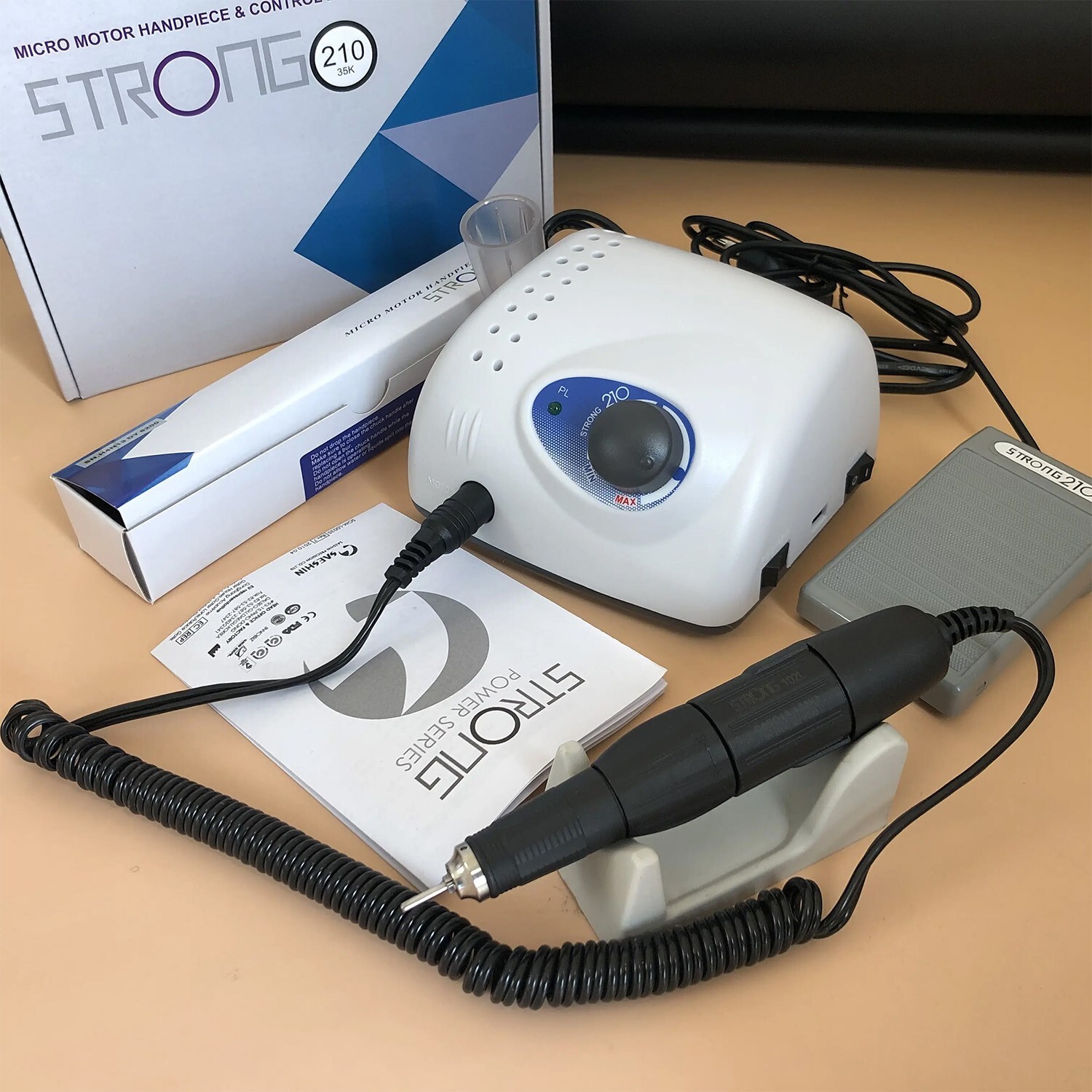 Dental Lab Marathon Electric Micromotor Polishing Unit + 35K rpm Motor Handpiece