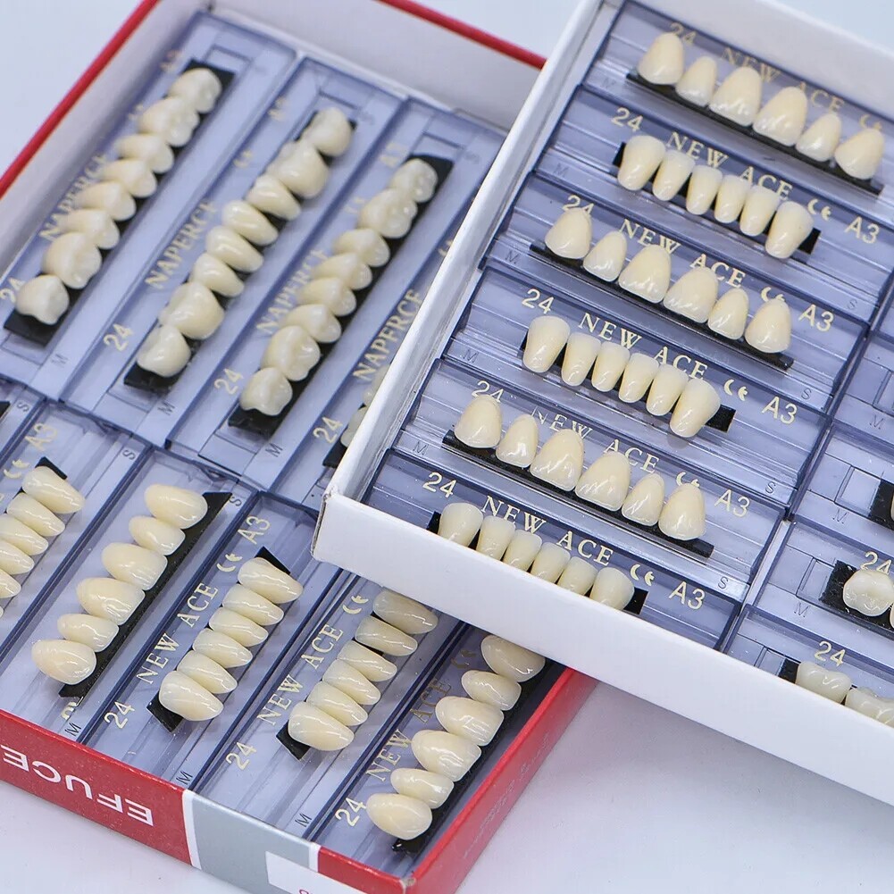 168PCS Acrylic Resin Denture Dental Upper Lower Shade A1 A2 A3 Teeth Set USA