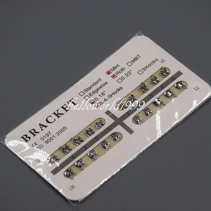 Dental Mini Roth .018 Slot 3-4-5 Hooks Orthodontic Metal Brackets Braces 50 Sets