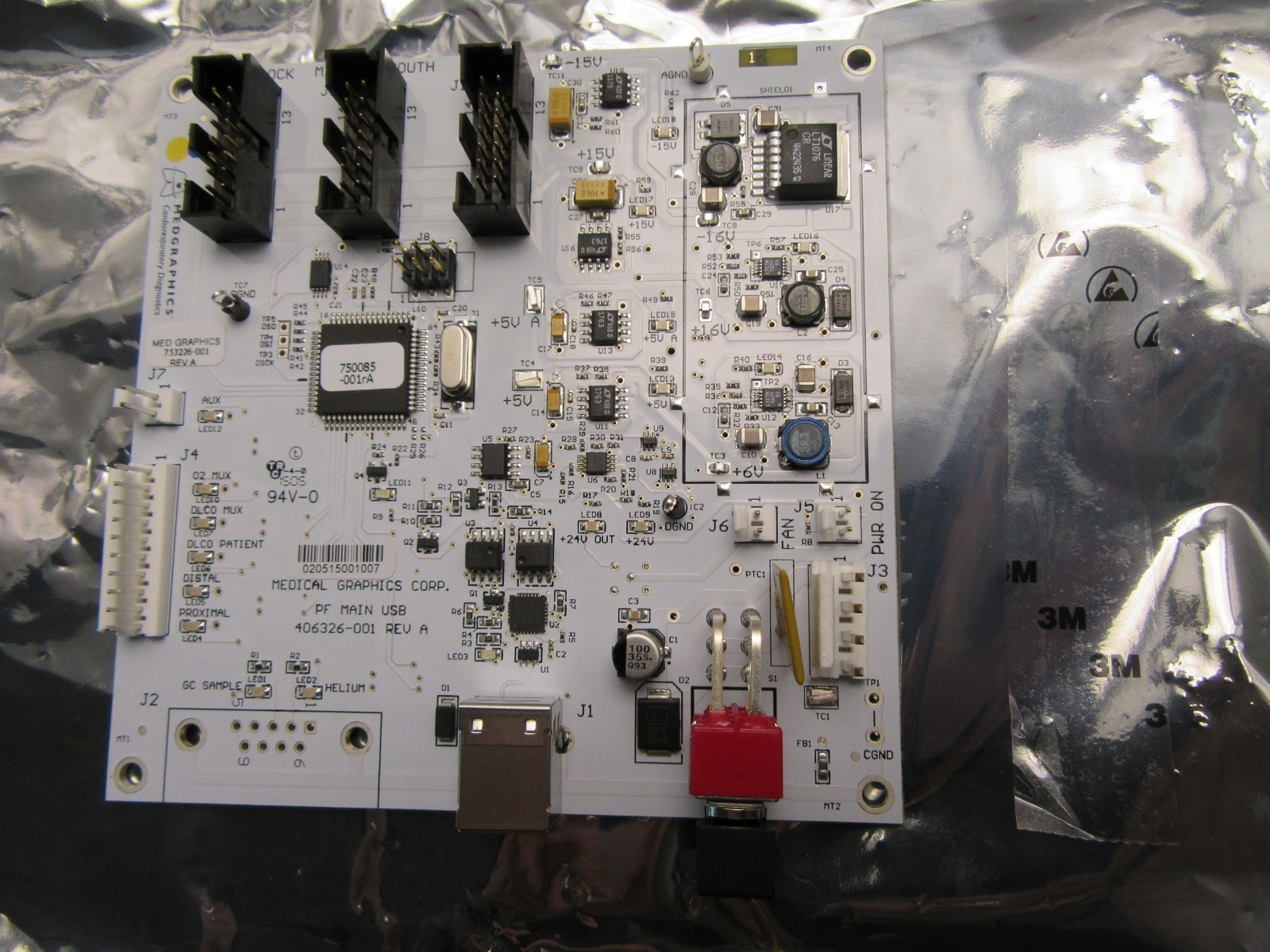medgraphics pf main usb board 406326-001 rev a pcb 753226-001 [4*T-15]