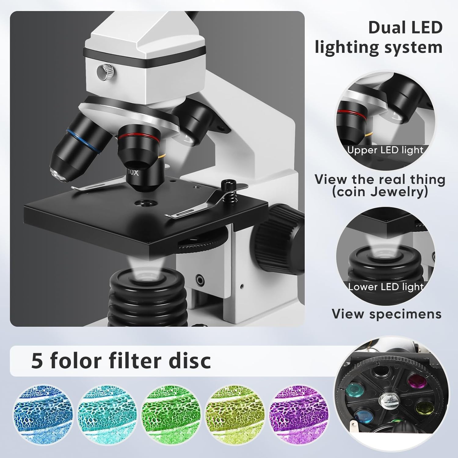 Microscope for Adults Professional:Compound Microscope for Kids 8-12,100X-200…