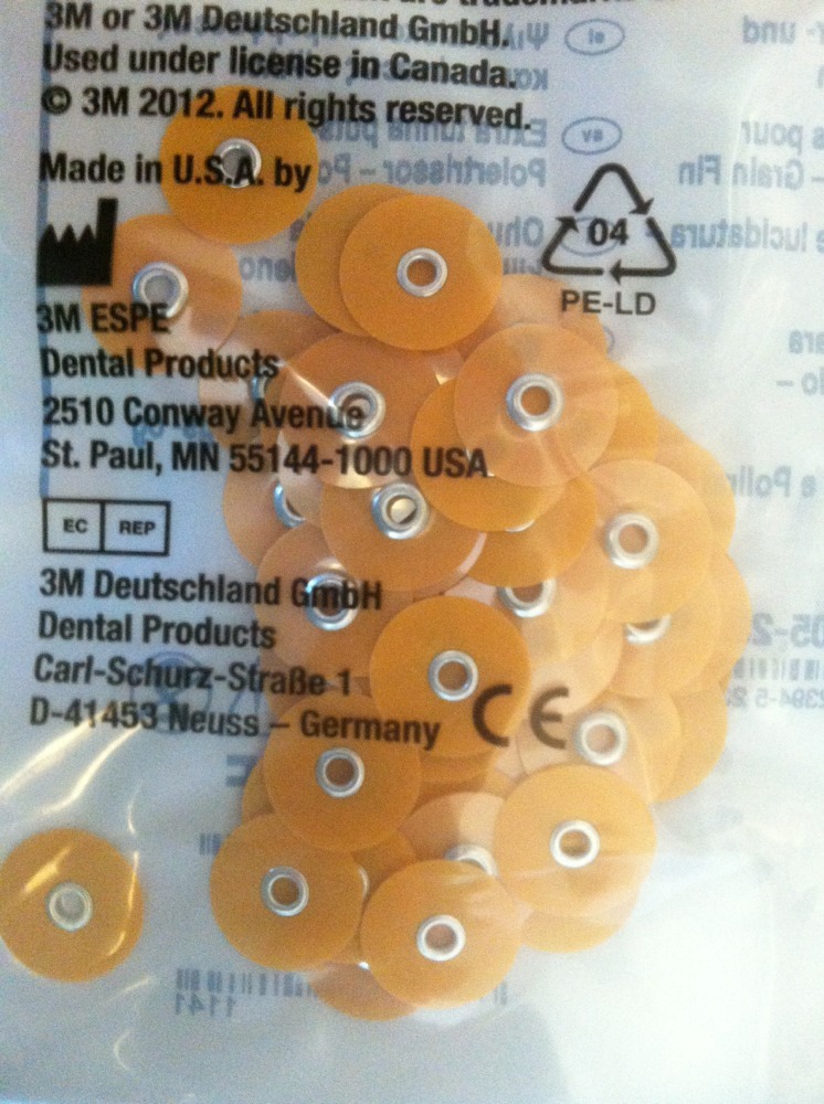 3M Sof-Lex soflex Discs Pack of 85 Orange Series 2382F Fine 1/2″ 12.7 mm Dental