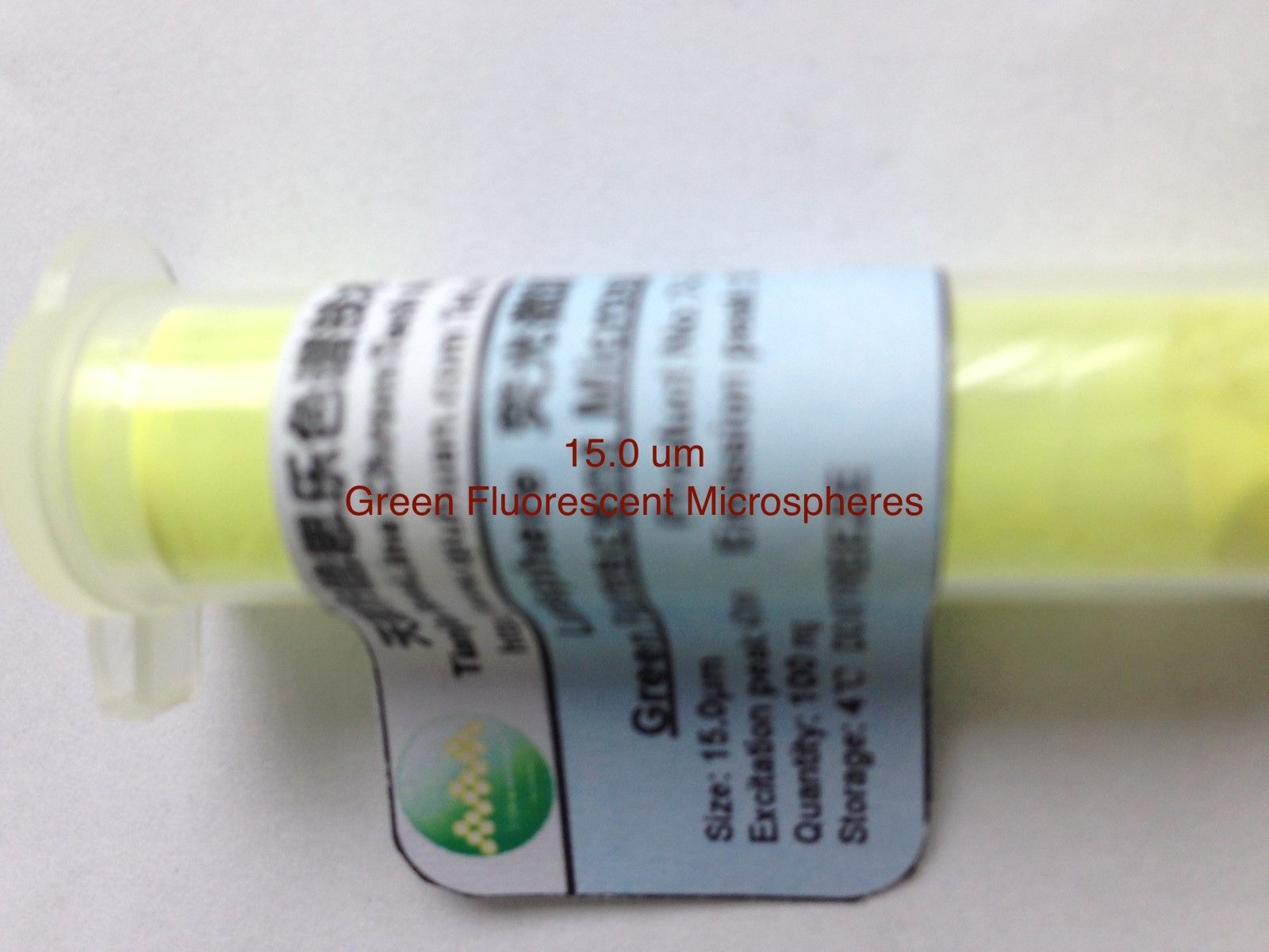 Green Fluorescent Monodisperse Polystyrene Microspheres Size 1, 2, 5, 10, 15 um