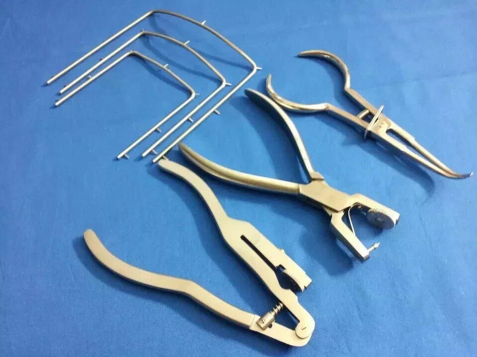 SET OF 6 PCS RUBBER DAM FRAMES PUNCH CLAMP DENTAL ENDODONTIC INSTRUMENTS KIT