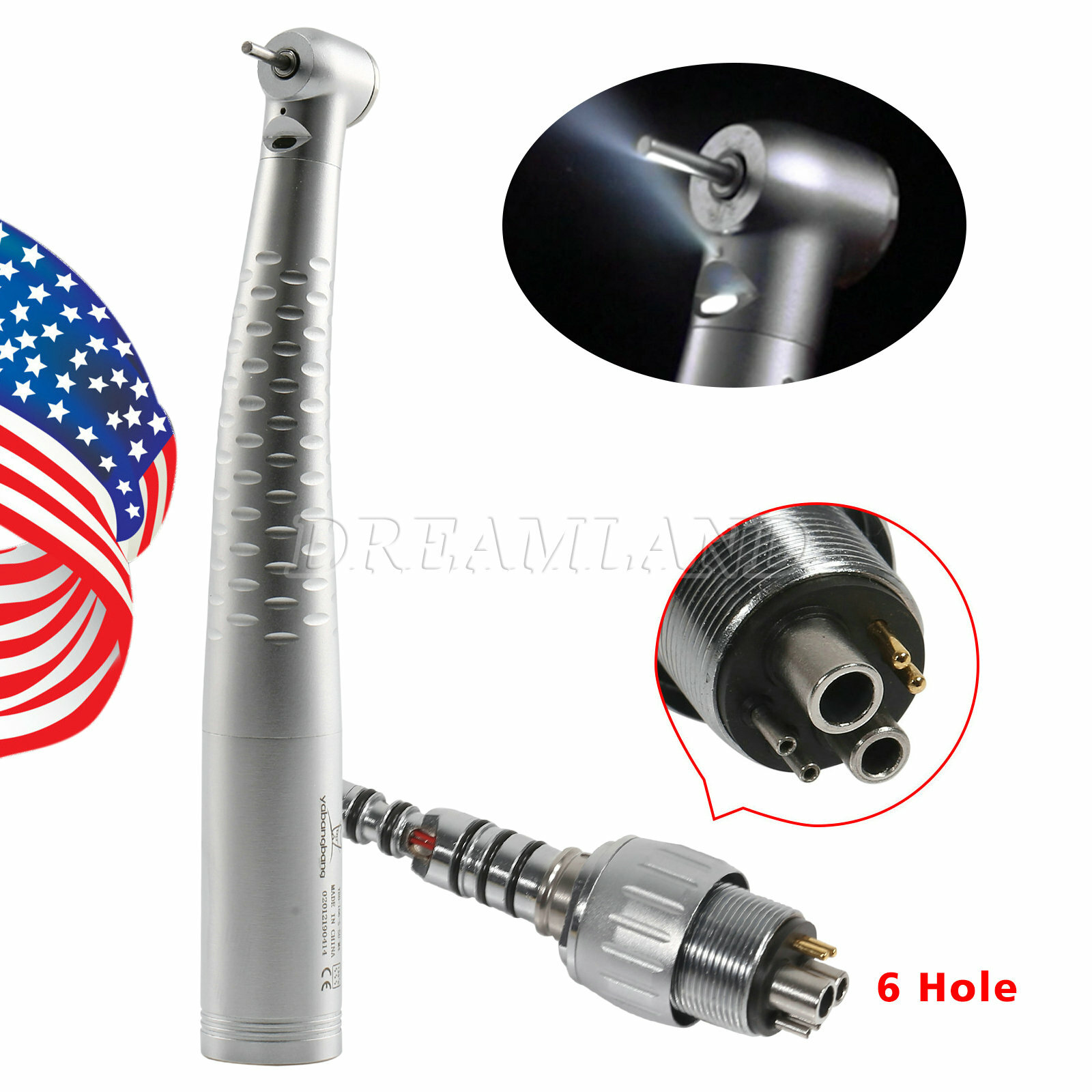 Dental Fiber Optic Handpiece / with Quick Coupler 6 Hole SALE