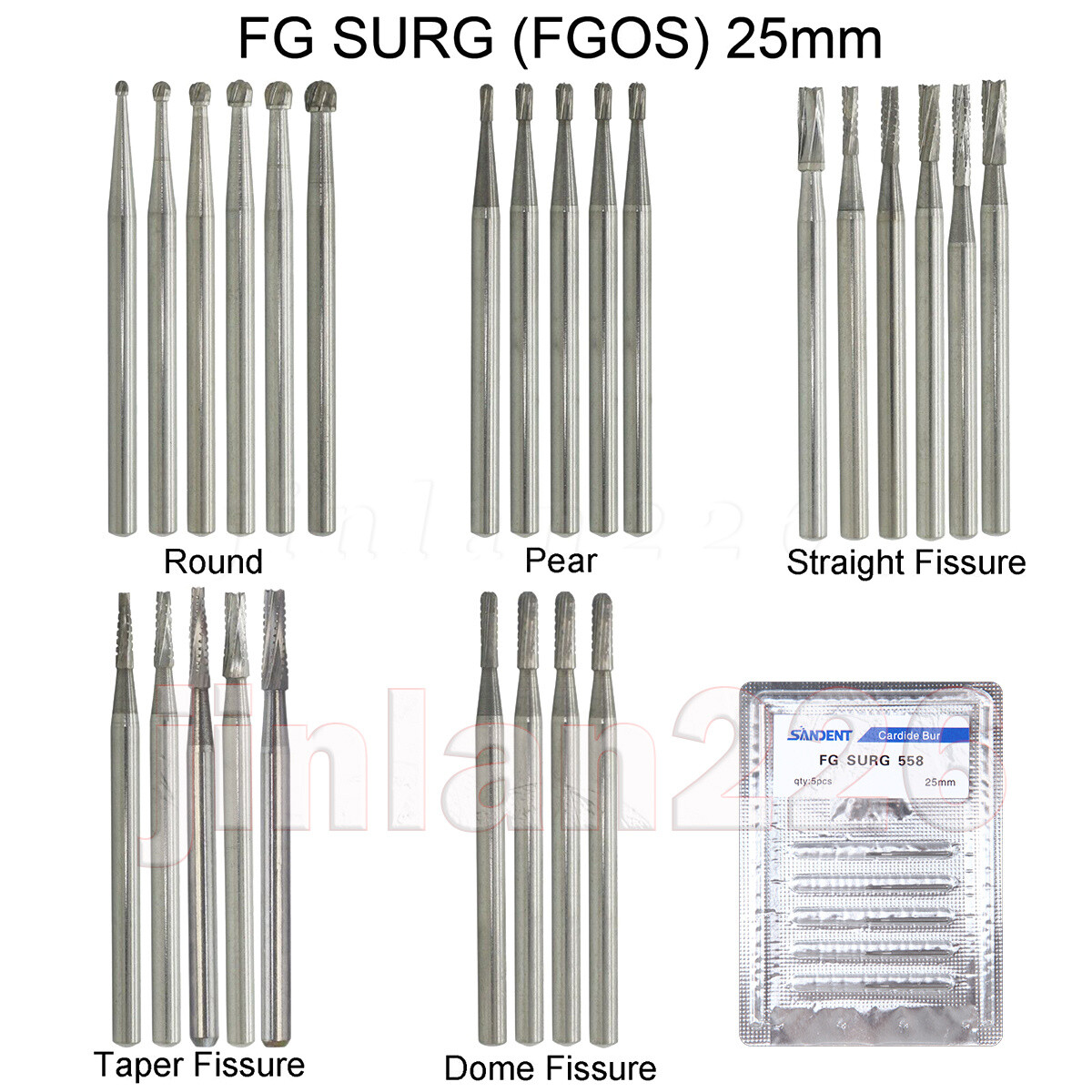 10-100Pcs Dental Carbide Burs for High Speed Handpiece Round Cone Bur Diamond FG