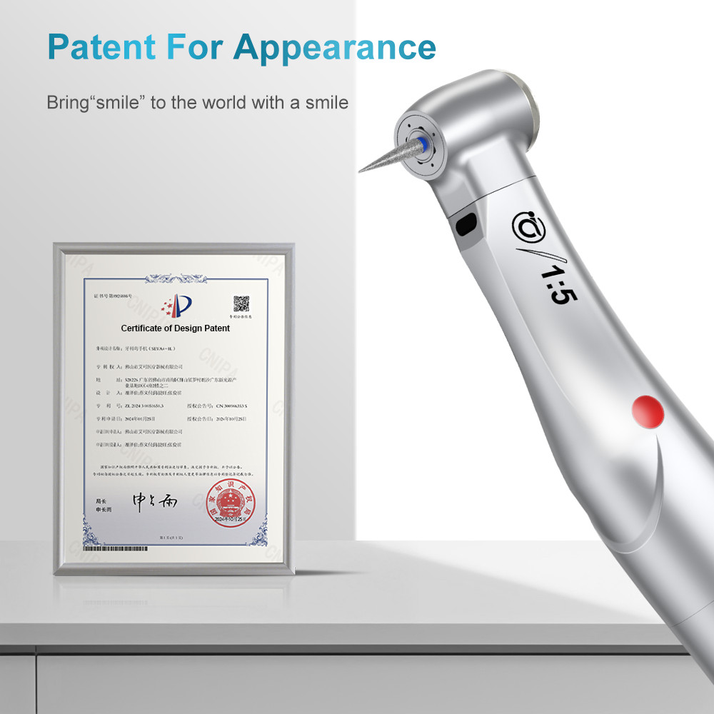 Dental 1:5 Increasing Contra Angle LED Low Speed Handpiece Smiling Appearance