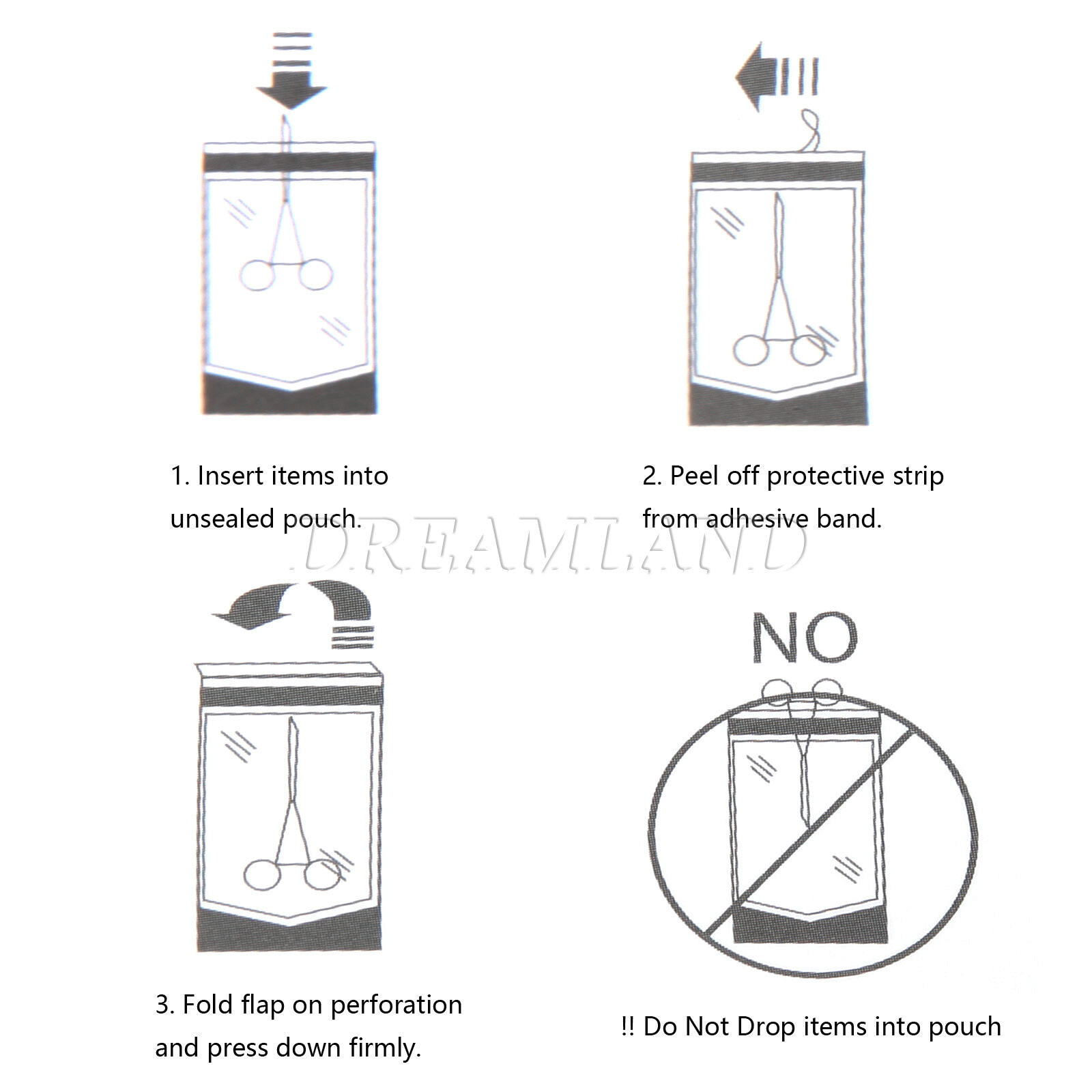 Sterilization Pouches- 3.5 ” x 10 ” Dental Medical Self Seal Pouch Bag 200 Bags