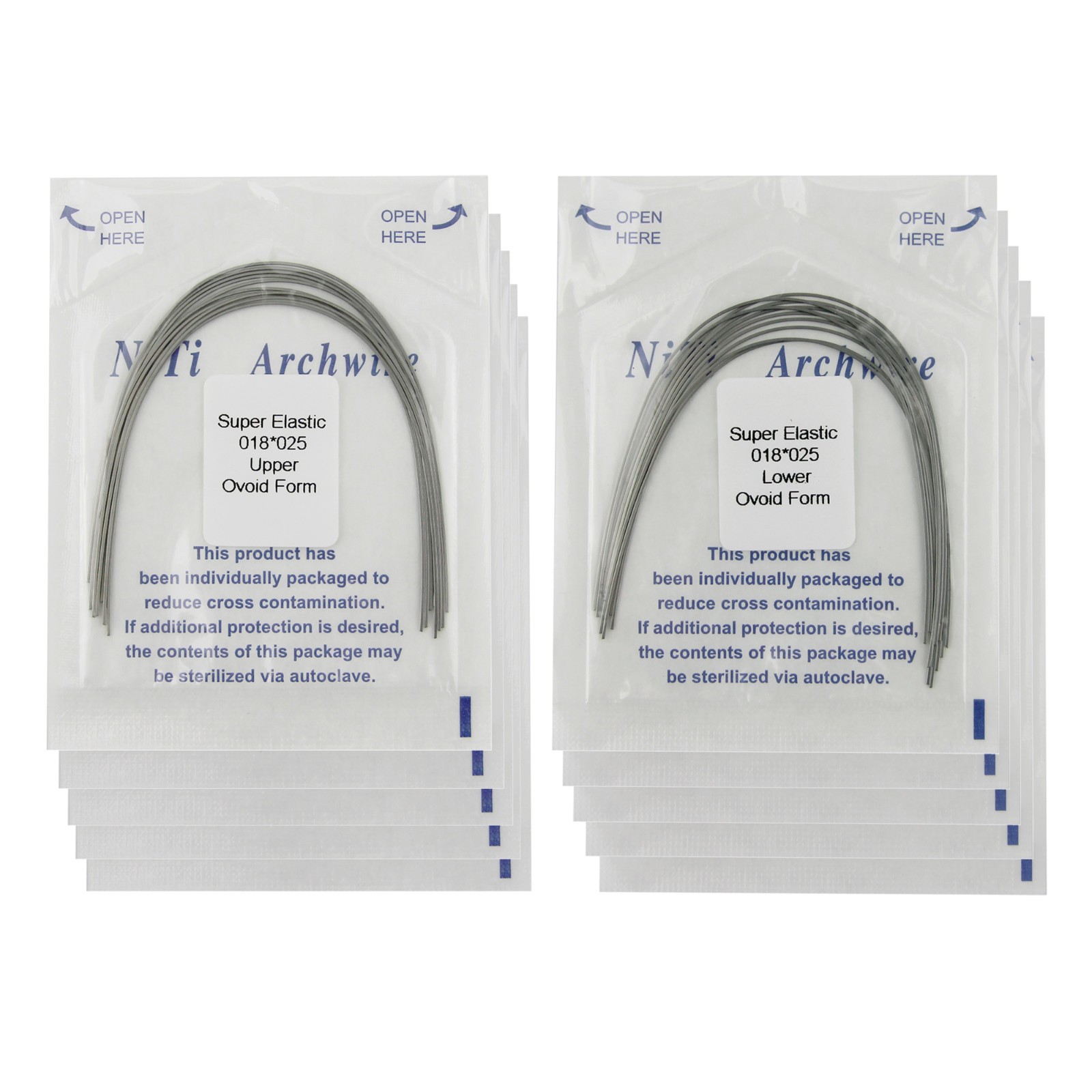 100 Pcs Orthodontic Arch Wire NiTi Archwire Ovoid Natural Form Round Rectangular