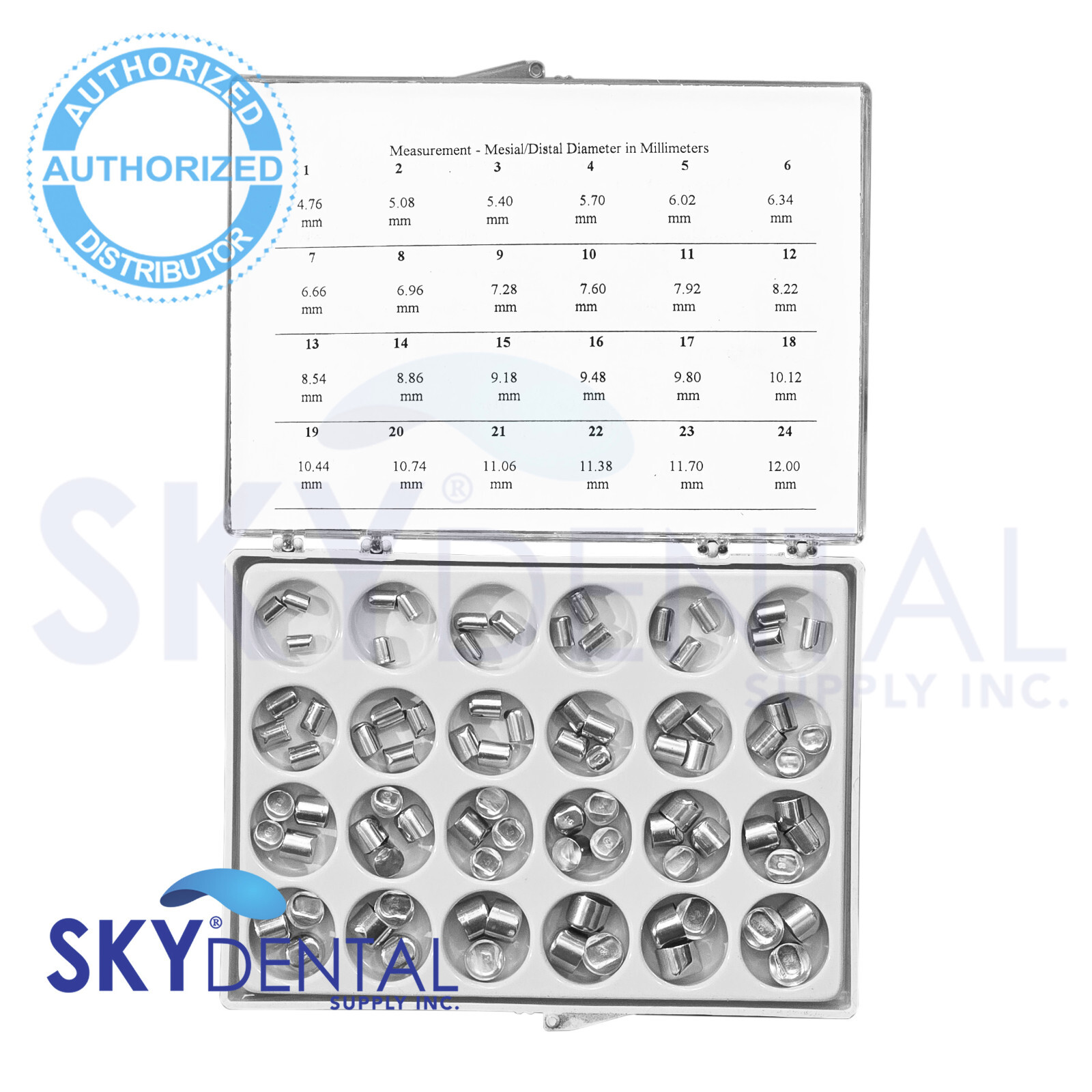 Dental SHORT Aluminum Shell Crowns Starter Kit Assorted sizes #1-24 (84 pcs)