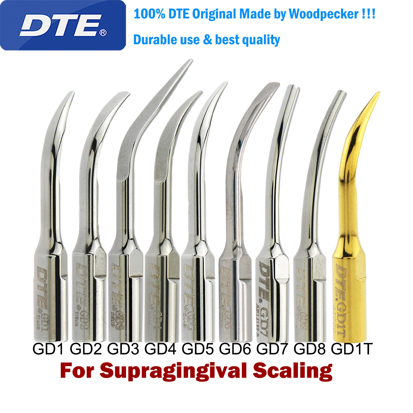 Woodpecker DTE Tips Dental Ultrasonic Piezo Scaler Fit EMS NSK SATELEC Handpiece
