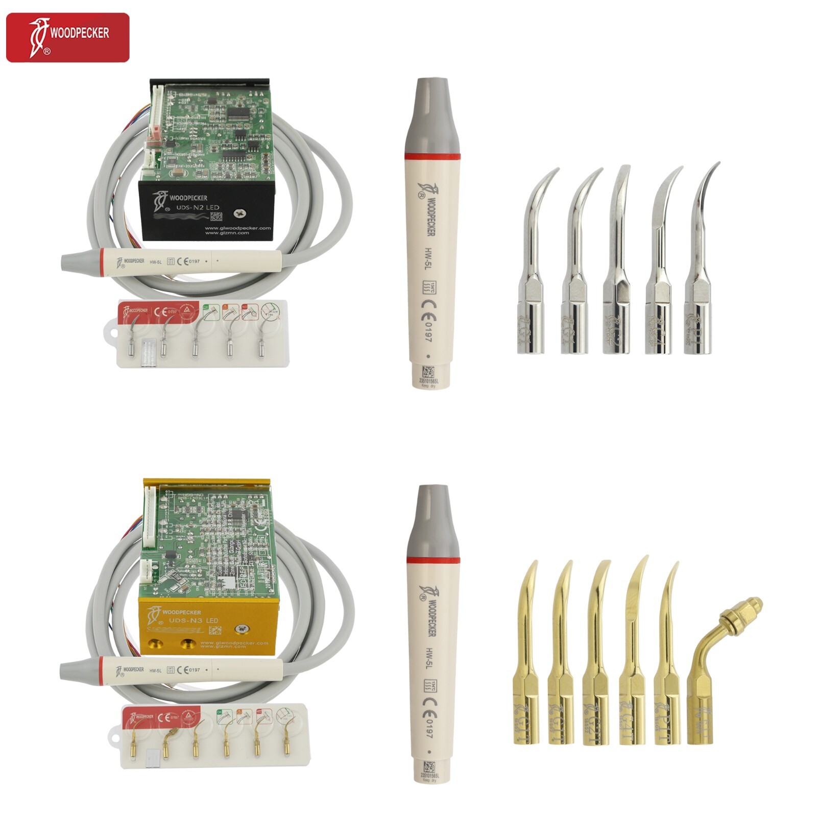 Woodpecker Dental Ultrasonic Scaler UDS-N2 N3 DTE V2 V3 LED Handpiece Piezo Tips