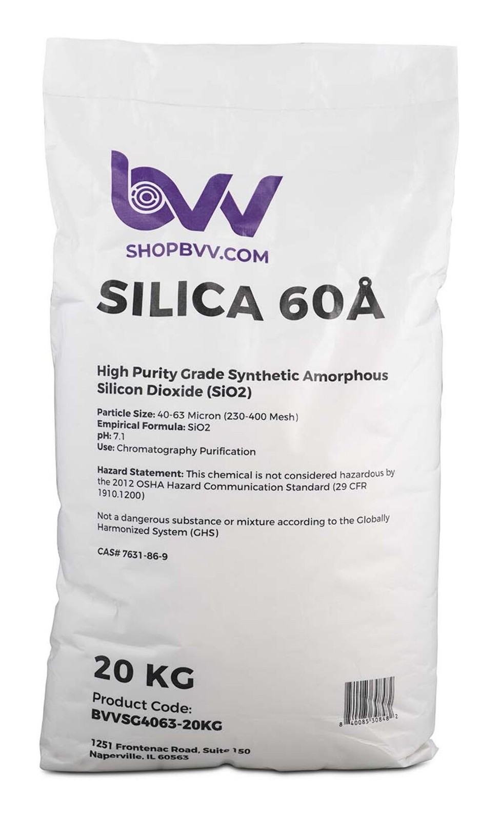 BVV 60A Silica Gel 40-63 Micron High Purity Extraction CRC Grade SiO2