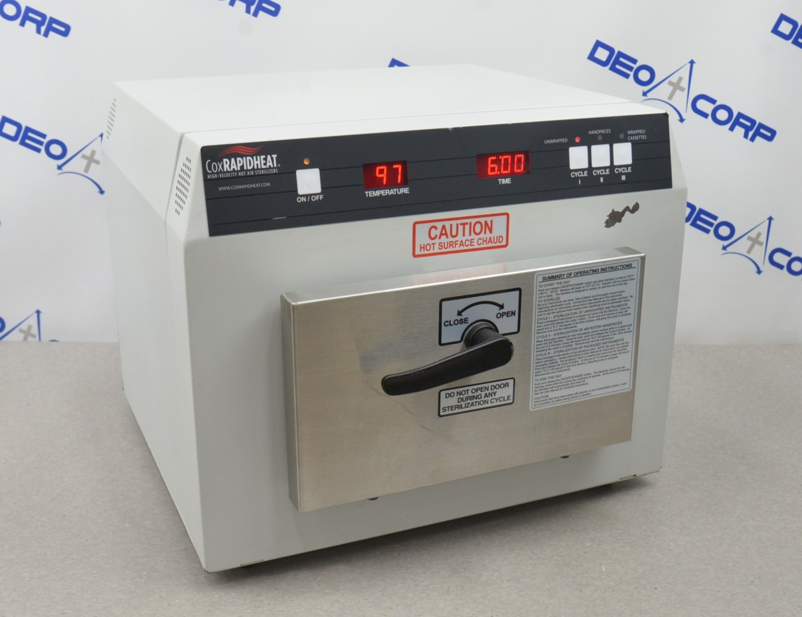 CPAC Equipment Inc CoxRapidHeat 6000 High Velocity Hot Air Rapid Heat Sterilize