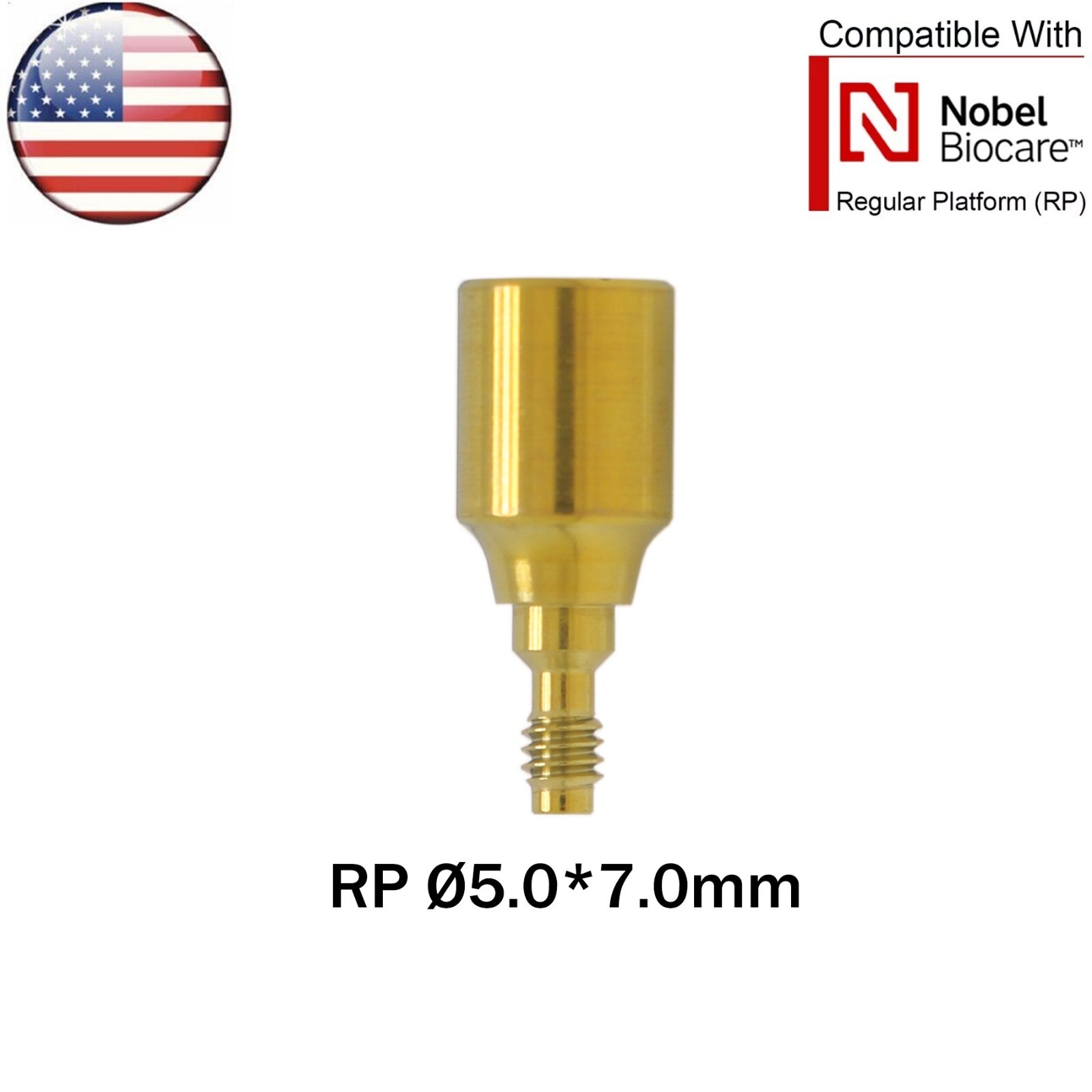 US Dental Healing Cap Abutment NP/RP Compatible with Nobel Active ∅3.6 ∅5.0 ∅6.0