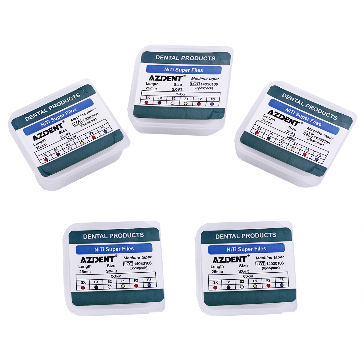 5Packs Dental Endodontic Niti Super Rotary Files Root Canal Engine SX-F3 25mm