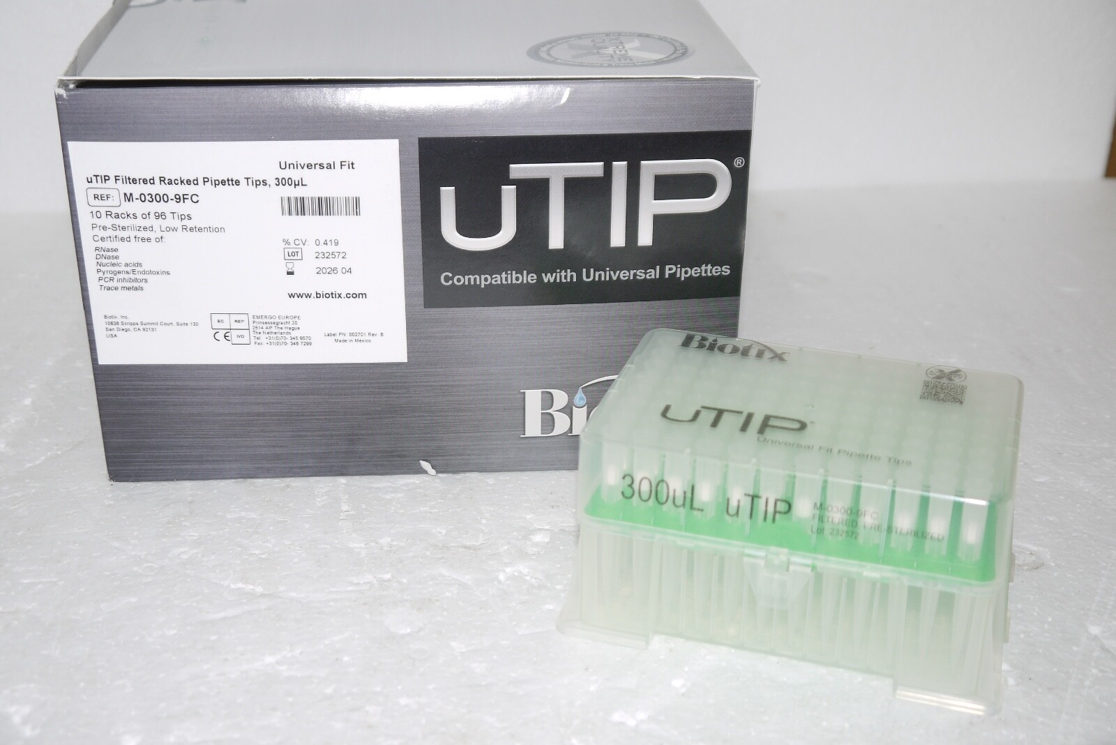 Biotix M-300-9FC 300uL Low Retention Racked Pipette Tips EXP 04-2026 672pcs New