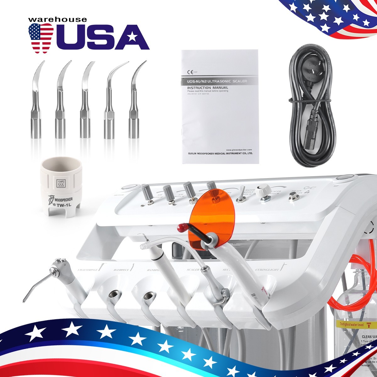 FDA Dental Unit Chair Computer Controlled DC Motor PU Hard Leather Dentist Chair