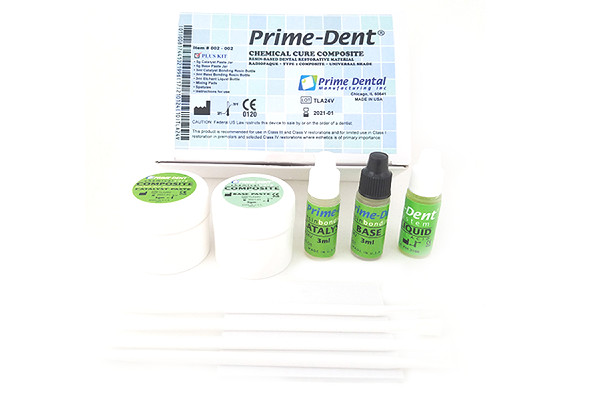Prime-Dent Dental Self Cure Composite Cracked Tooth Kit Repair 5g/5g with Bond