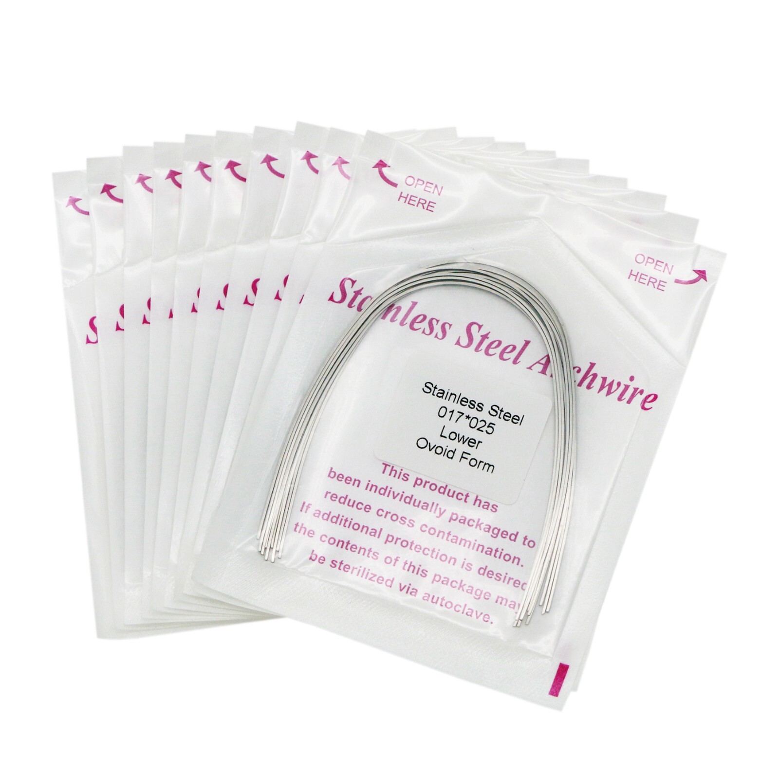 100 Pcs Dental Orthodontic Stainless Steel Recrangular Arch Wire Ovoid Form