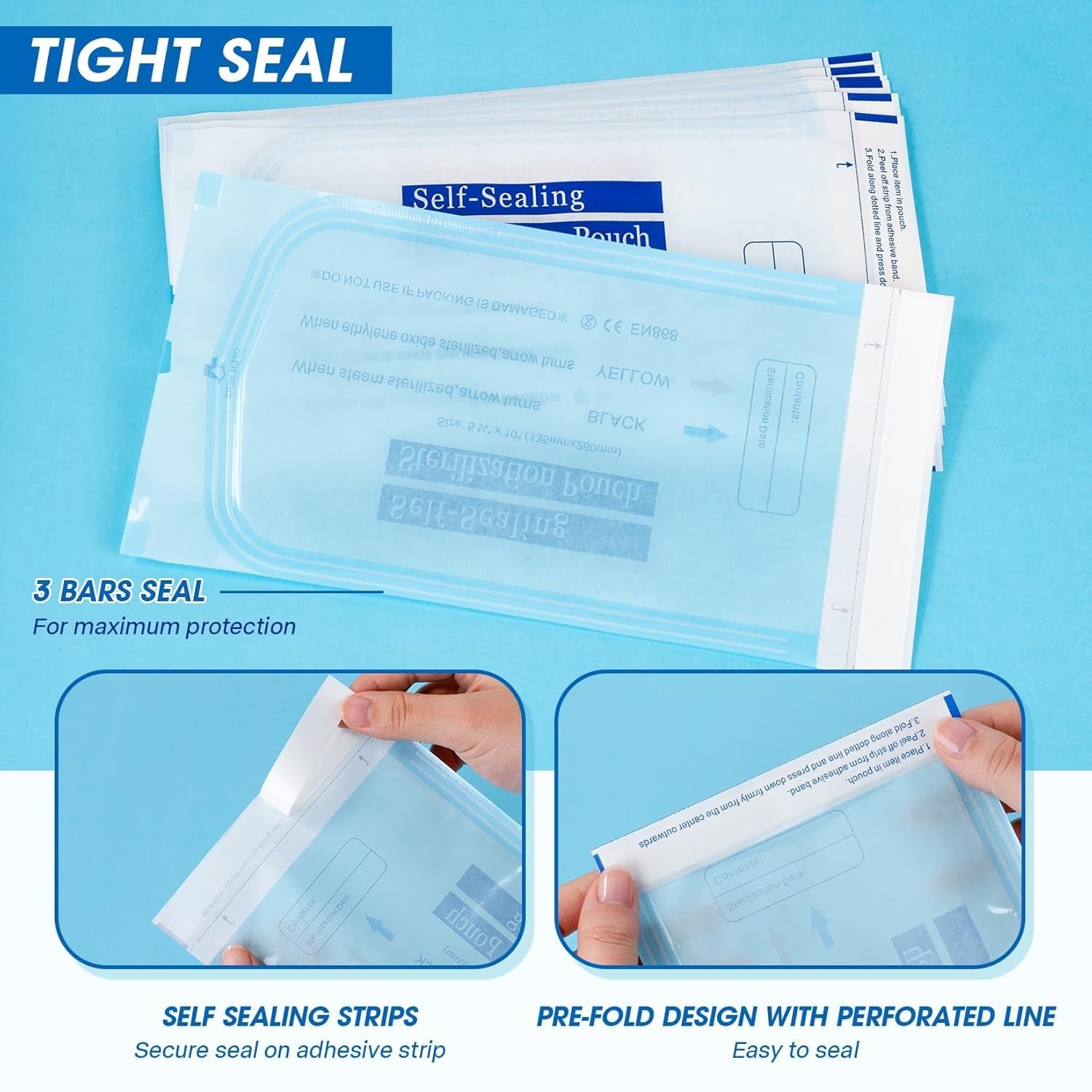 1000x Dental Self Seal Sterilization Pouches Pouch Autoclave, Sterilizer Bags
