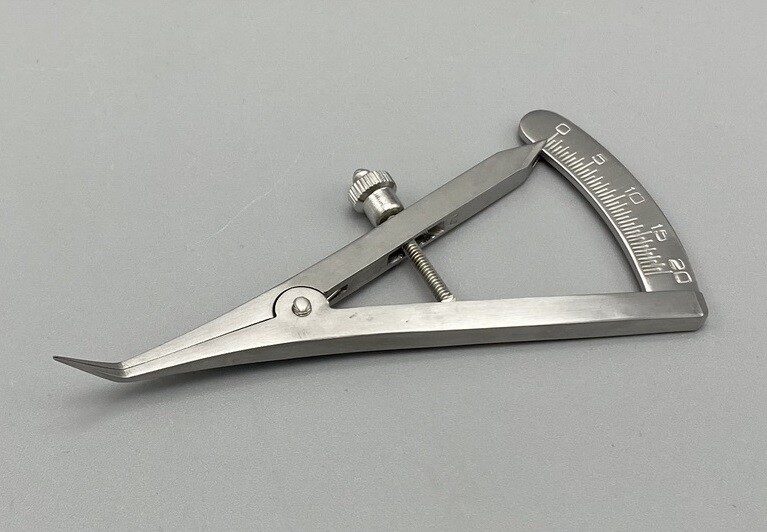 Dentistry Gauge Caliper Medical Surgical Curved Straight Head Dental Ruler Scale