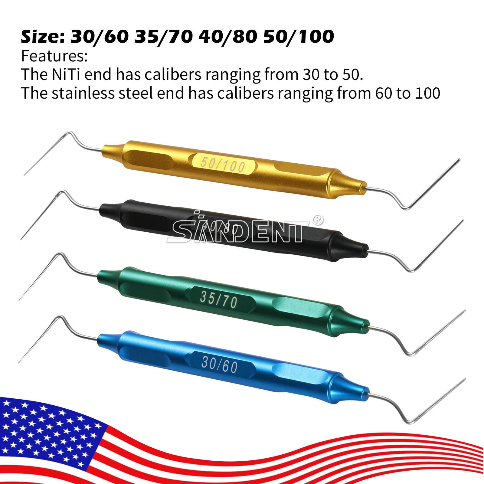 Dental Endodontic Hand Plugger NiTi/Stainless Steel Tip Filler Vertical Presser