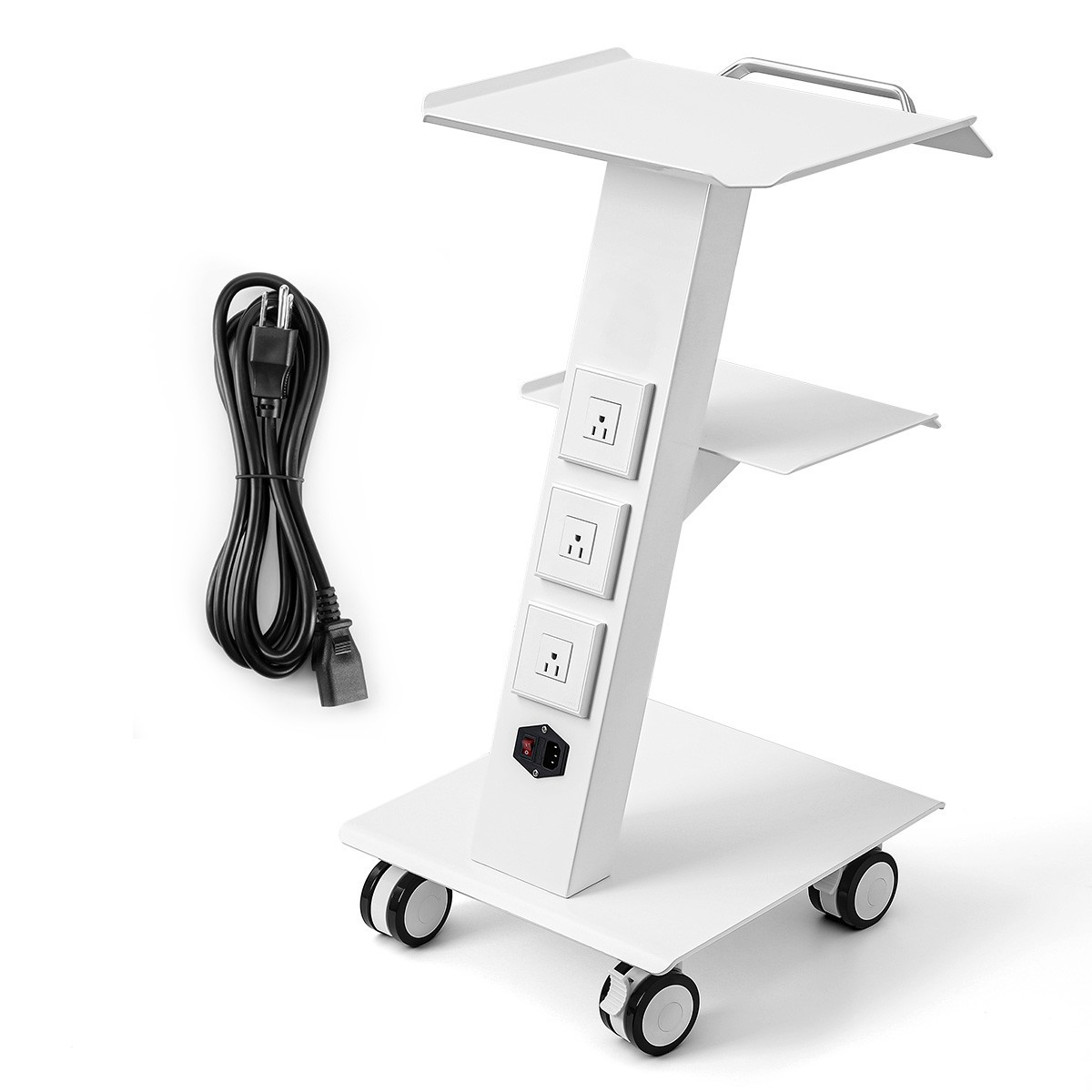 3-Layer Dental Lab Trolley Mobile Medical Cart /Multi-Function Trolley Cart