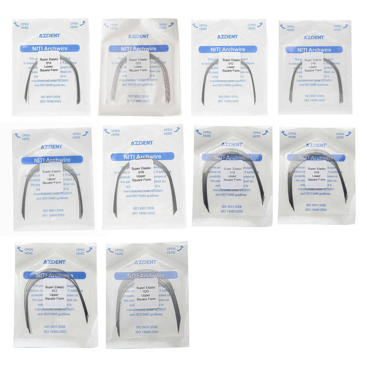 AZDENT Dental Orthodontic Super Elastic NITI Arch Wire Round Ovoid/Square/Nature