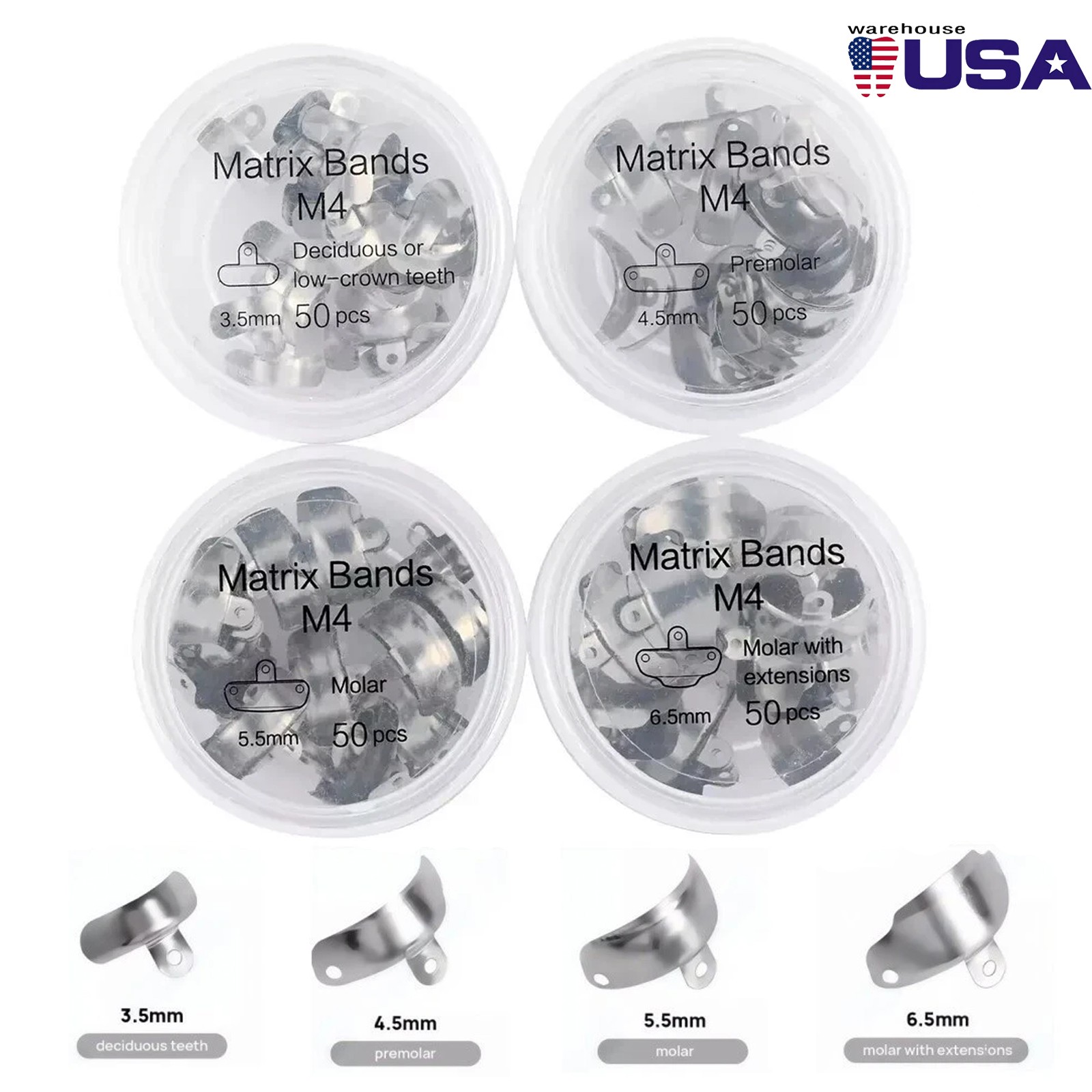 Dental Metal Matrices Sectional Molar Matrix Refill Soft Band 50 Pcs/Pack