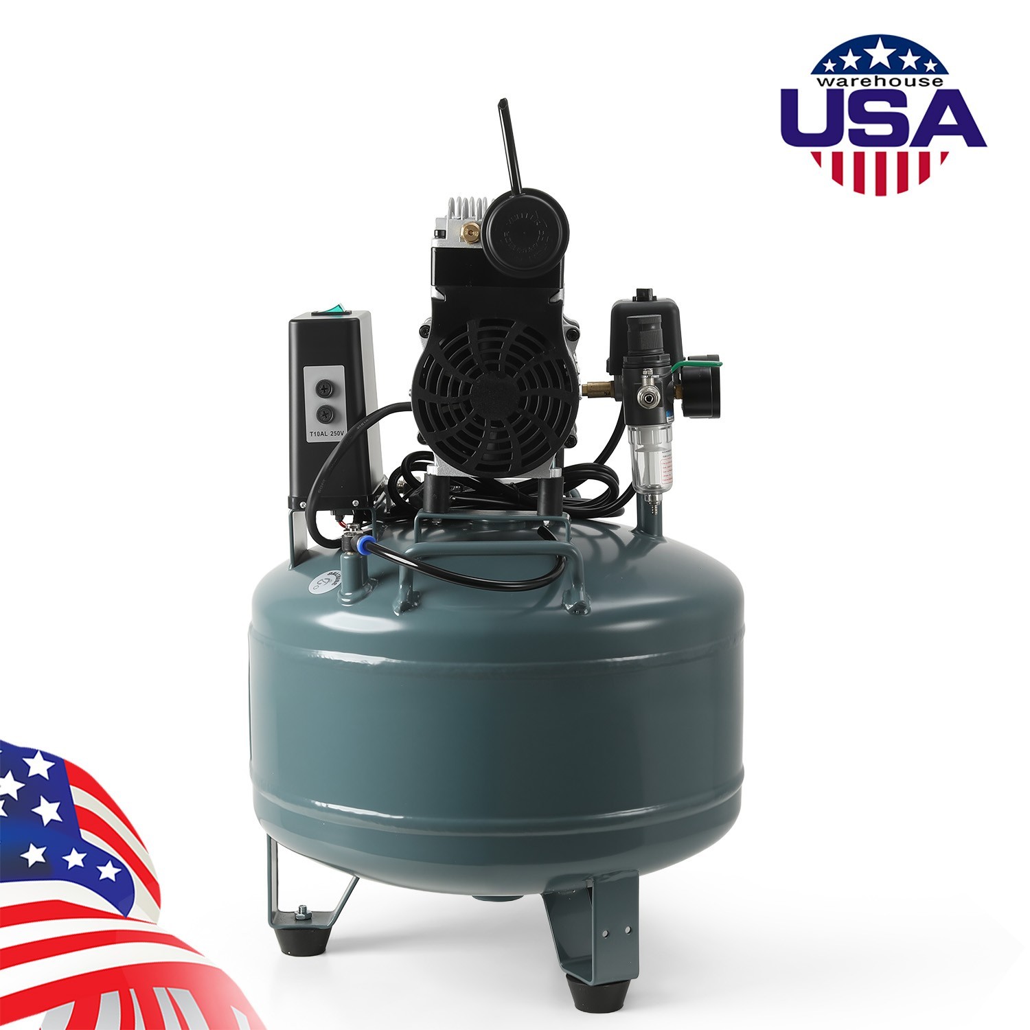 Dental Suction System with Strong Suction /Silent Air Compressor Oilless Free