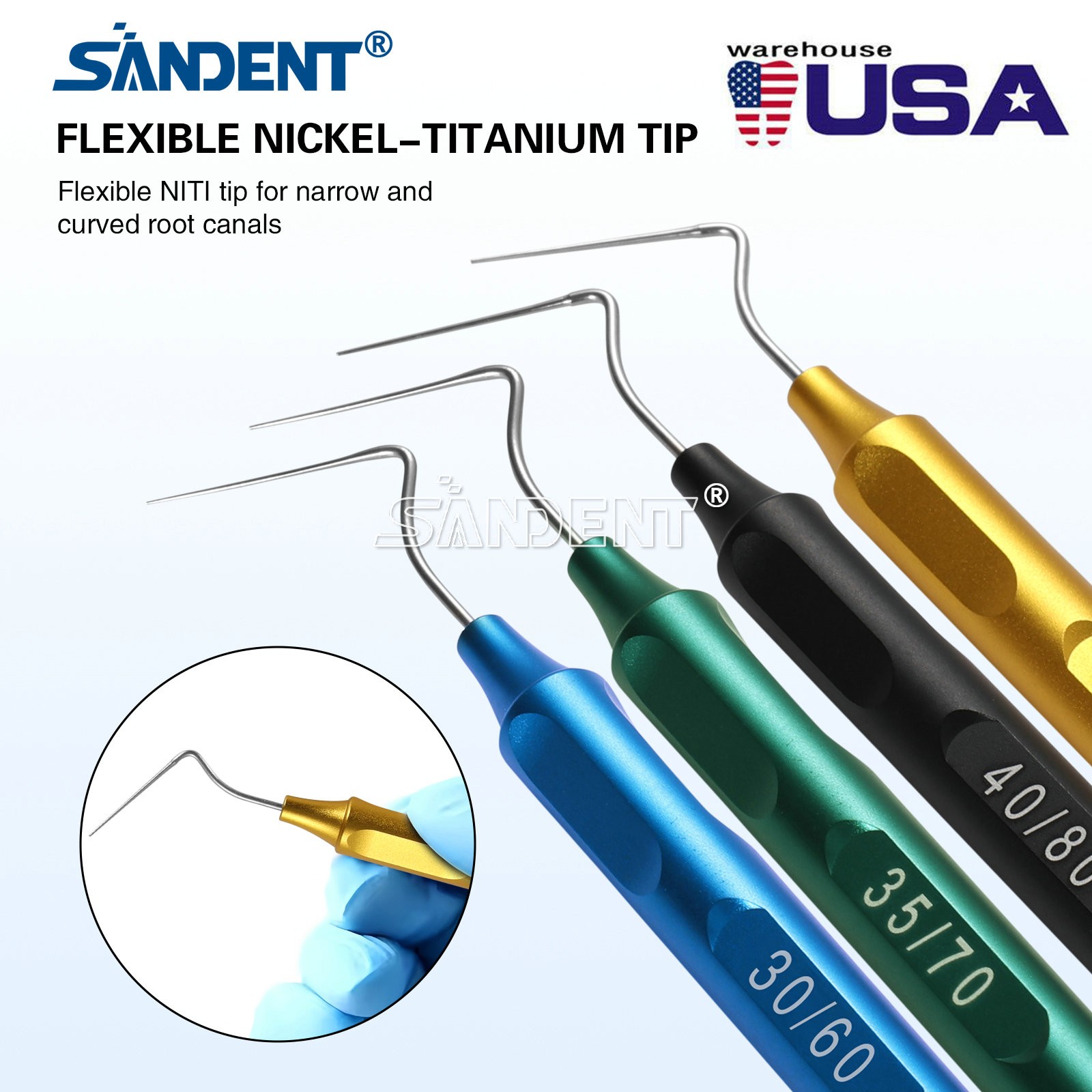 Dental Endodontic Hand Plugger NiTi/Stainless Steel Tip Filler Vertical Presser
