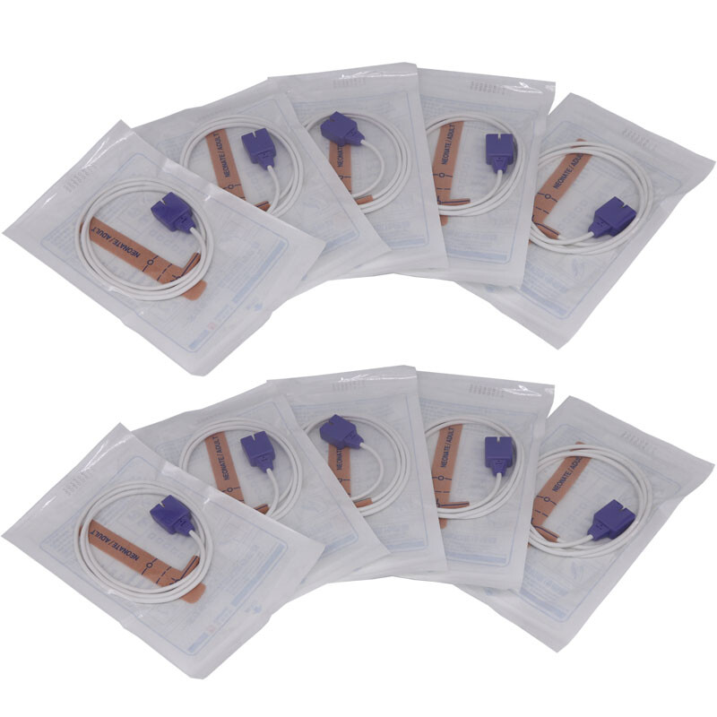 10Pcs 9Pin Disposable Neonate/Adult Oximax SpO2 Sensor Compatible for Nelcor，US