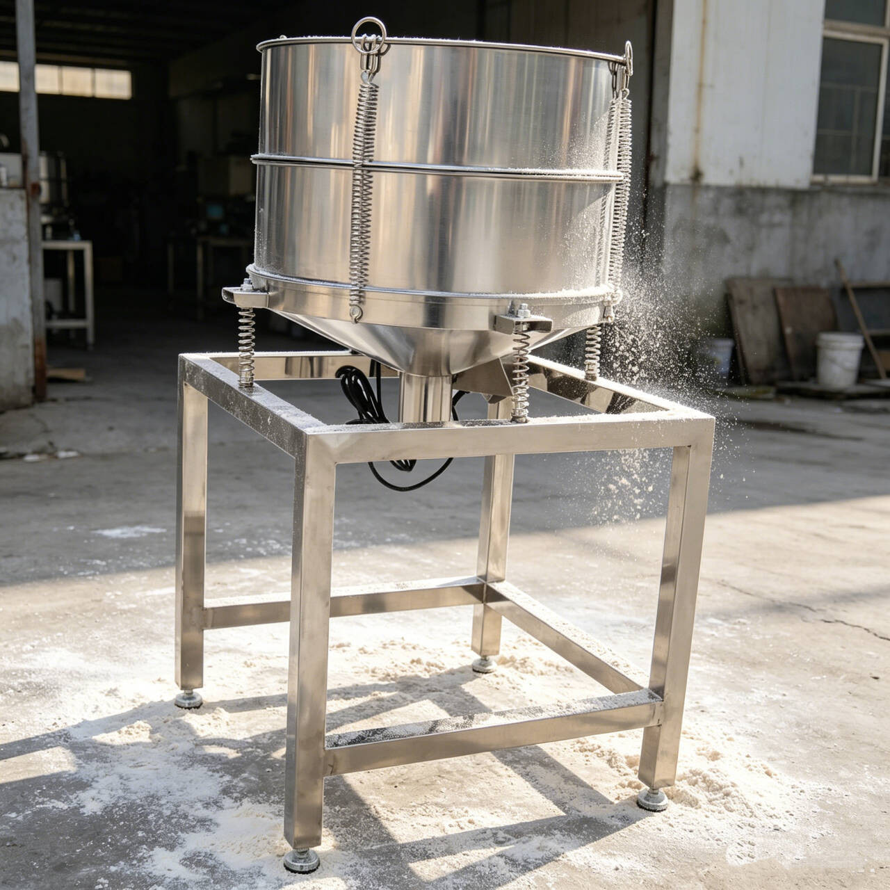 110V Double-Layer Circular Vibrating Screen Shaker with 30Mesh&60 Mesh Screen