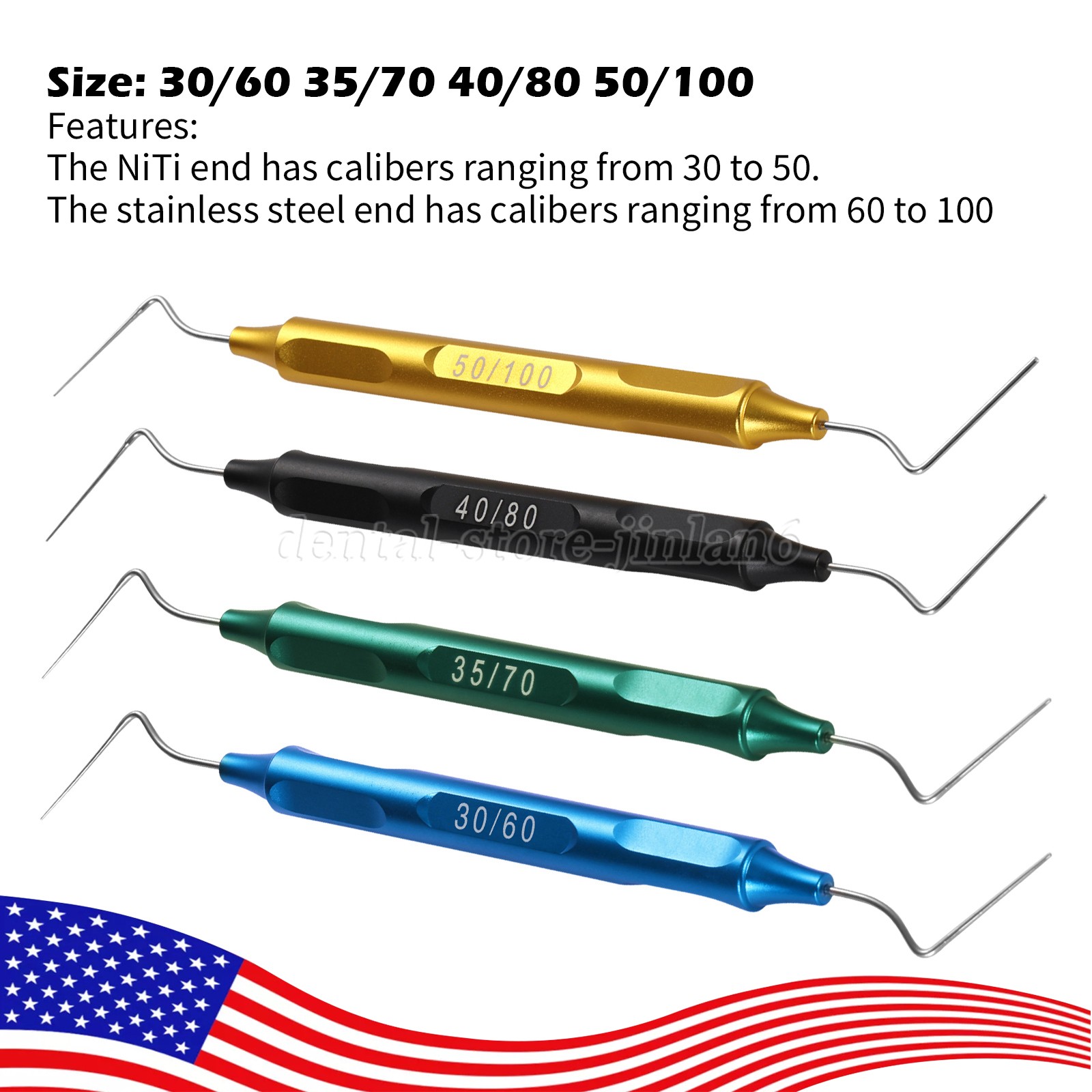 Nickel-Titanium Endo Pluggers – Vertical Condensation Tips for Root Canal 4Color