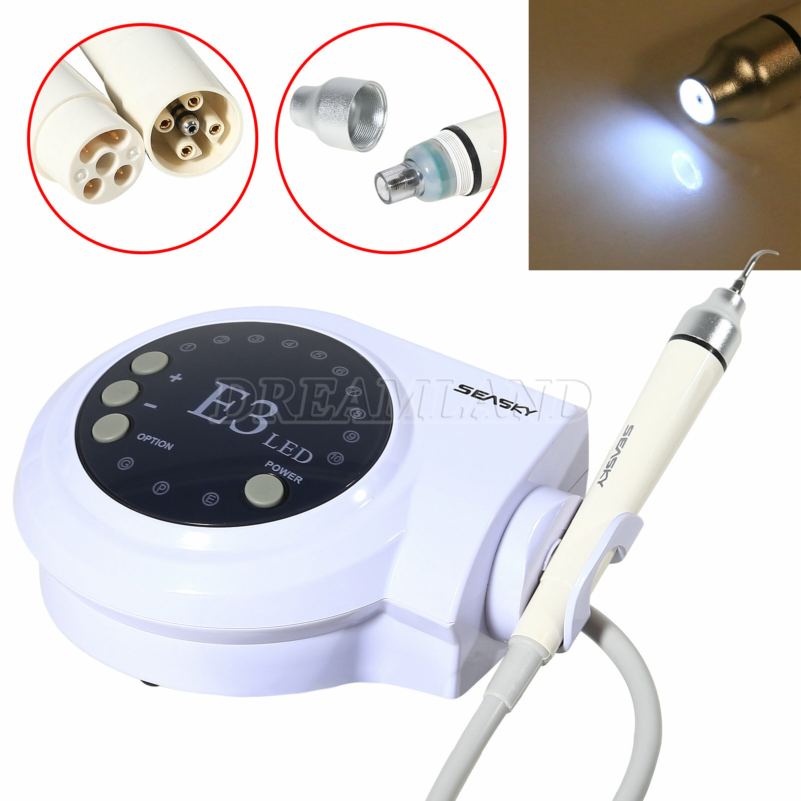 Ultrasonic Scaler w/ LED Detachable Handpiece Fit EMS Cavitron Dental